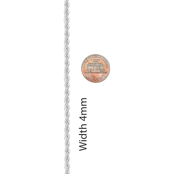 4mm Gold Rope Chain for Men & Women 24k Real Gold Plated Diamond Cut Gold Necklace 16 to 30 Inch