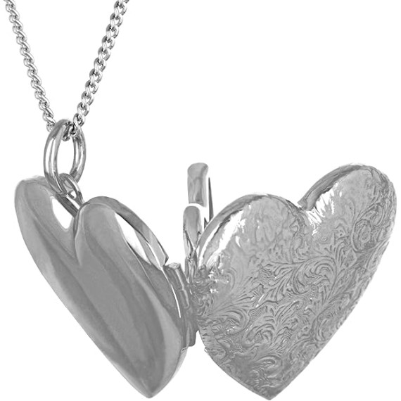 Antique Heart Locket Necklace That Holds Pictures 24k Gold Plated