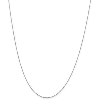 10k White Gold .6mm Solid Diamond-Cut Cable Chain Necklace
