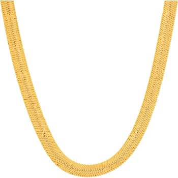 5mm Flexible Herringbone Chain Necklace 24k Real Gold Plated