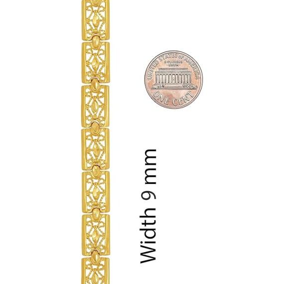 Filigree Bracelet for Women and Men 24k Real Gold Plated Charm