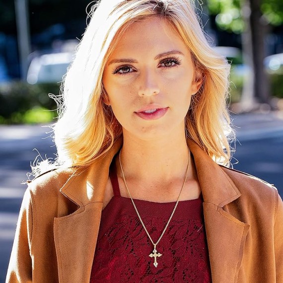 Diamond Cut Cross Necklaces for Women & Men 24k Real Gold Plated