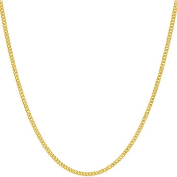 1.7mm Curb Link Chain Necklace for Women & Men 24k Gold Plated
