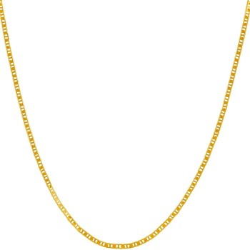 1.5mm Flat Mariner Necklace for Women and Men 24k Gold Plated