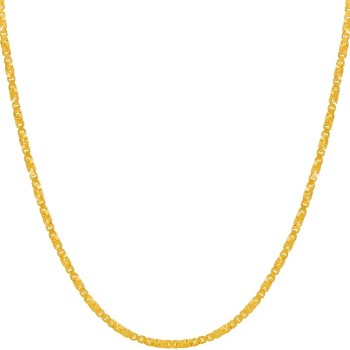 1.7mm Twisted Box Chain Necklace for Women & Men 24k Gold Plated