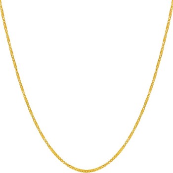 1.2mm Twisted Box Chain Necklace for Women & Men 24k Gold Plated