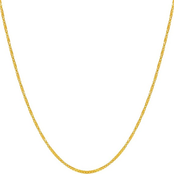1.2mm Twisted Box Chain Necklace for Women & Men 24k Gold Plated