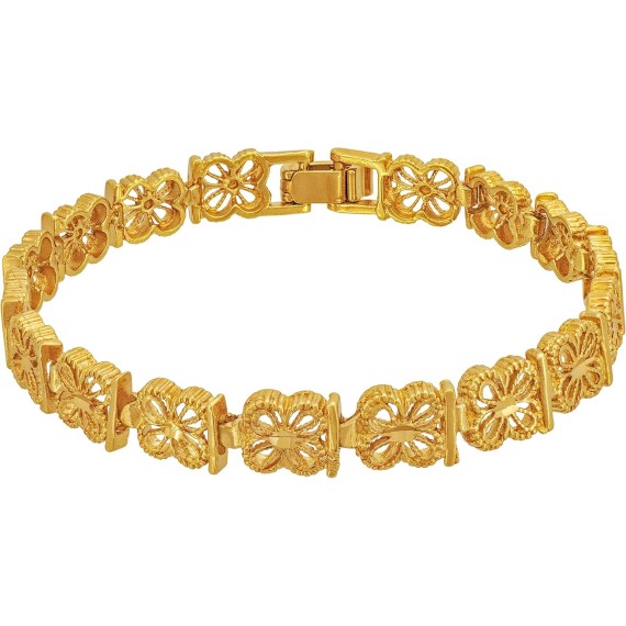 Good Luck Filigree Bracelet 24k Gold Plated for Women and Teen