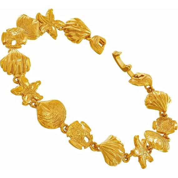 Womens Gold Anklet 24k Real Gold Plated Diamond Cut Beach Charm Ankle Bracelets