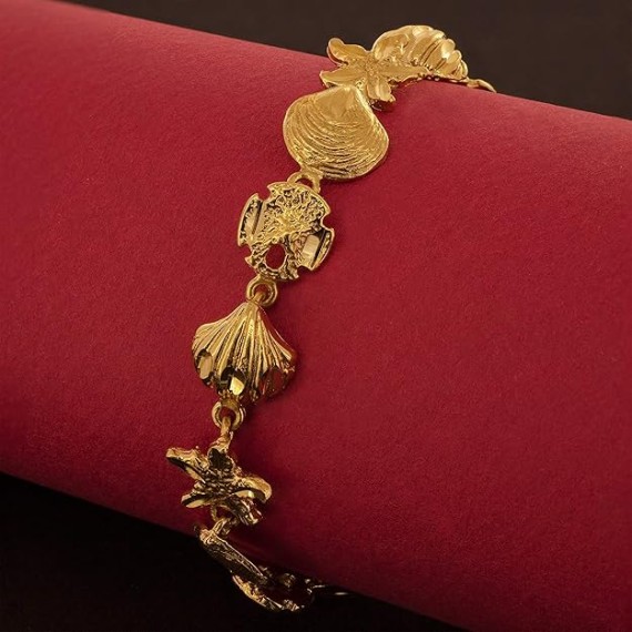 Womens Gold Anklet 24k Real Gold Plated Diamond Cut Beach Charm Ankle Bracelets