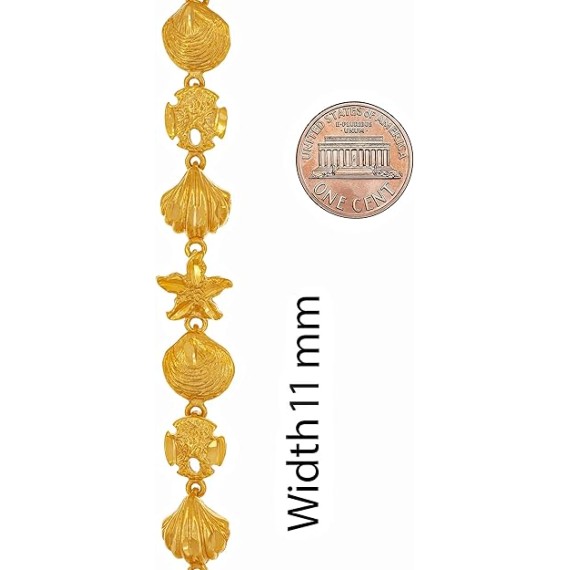 Womens Gold Anklet 24k Real Gold Plated Diamond Cut Beach Charm Ankle Bracelets