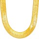 11mm Flexible Herringbone Chain Necklace 24k Real Gold Plated