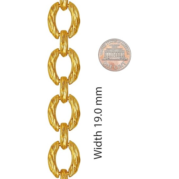 Grooved O-Link Bracelet for Men and Women 24k Real Gold Plated