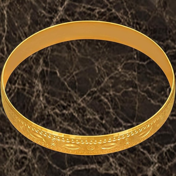 10mm Bangle Bracelet 24k Real Gold Plated for Women and Teen Girls