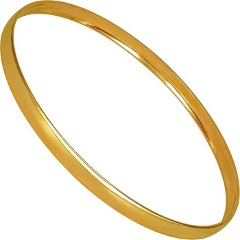 Smooth Bangle Bracelets 24k Real Gold Plated for Women and Teen