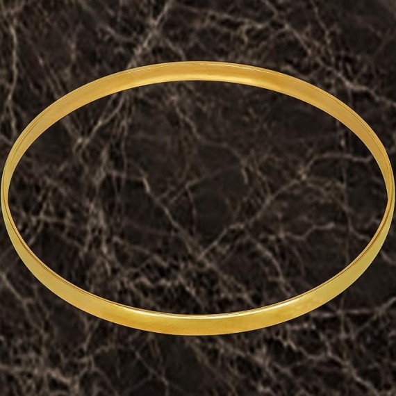 Smooth Bangle Bracelets 24k Real Gold Plated for Women and Teen