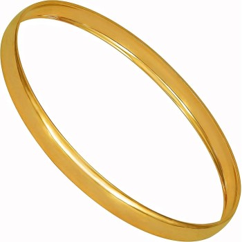 Smooth Bangle Bracelets 24k Real Gold Plated for Women and Teen