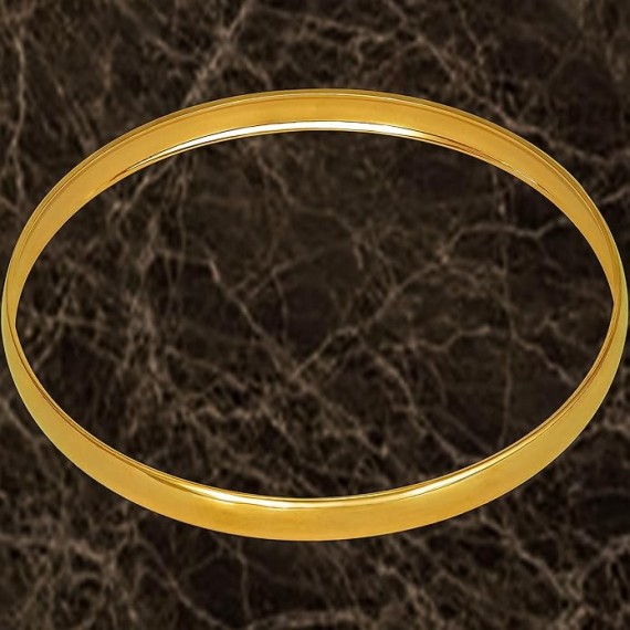 Smooth Bangle Bracelets 24k Real Gold Plated for Women and Teen