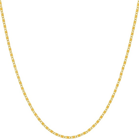 Scroll Link Chain Necklace 24k Real Gold Plated for Men & Women