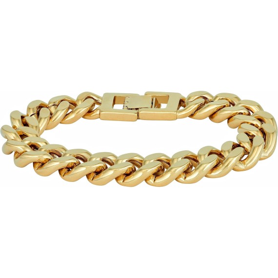14mm Diamond Cut Miami Curb Cuban Link Bracelet 24k Gold Plated
