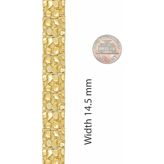 Nugget ID Bracelet for Men and Women 24k Real Gold Plated