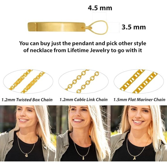 Small Initial Cubic Zirconia Letter Necklace Chain 24k Gold Plated