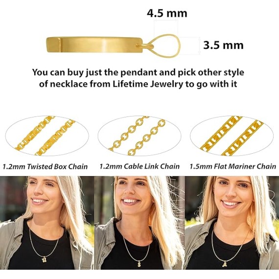 Small Initial Cubic Zirconia Letter Necklace Chain 24k Gold Plated