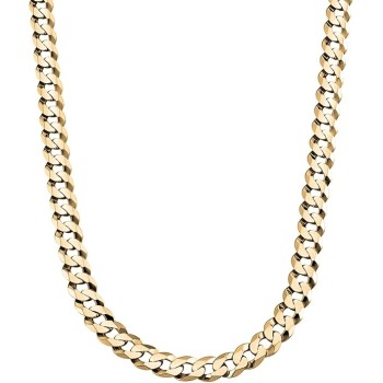 14K Gold Plated 925 Sterling Silver 6.5mm Italian Solid Curb Cuban Link Chain Necklace For Men & Women - Made in Italy Comes With a Gift Box