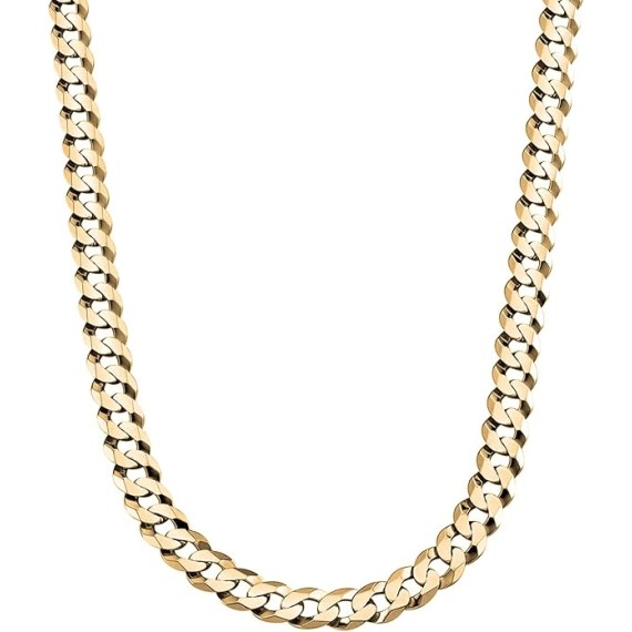 14K Gold Plated 925 Sterling Silver 6.5mm Italian Solid Curb Cuban Link Chain Necklace For Men & Women - Made in Italy Comes With a Gift Box
