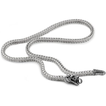 Men 925 Sterling Silver Dragon Necklace Vintage 5MM 20 "22" 24 "26" Franco Link Curb Chain Choker Fashion Punk Gold Fine Jewelry Gift