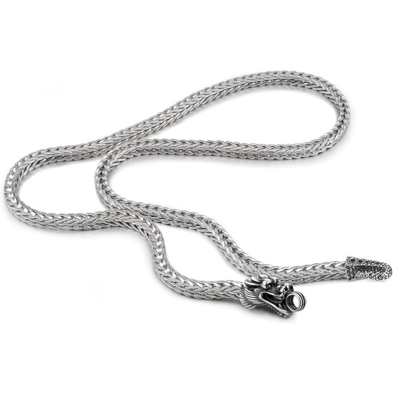 Men 925 Sterling Silver Dragon Necklace Vintage 5MM 20 "22" 24 "26" Franco Link Curb Chain Choker Fashion Punk Gold Fine Jewelry Gift