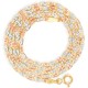 10k Three Tone Yellow Rose White Gold 1.5mm Valentin Link Anchor Chain Pendant Necklace, Womens 16" 18" 20" 22" 24"