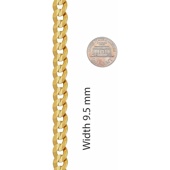 Cuban Link Chain Necklace 24k Gold Plated for Men and Women (6mm & 9.5mm)