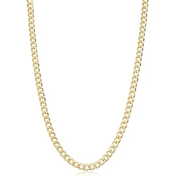Solid 14k Yellow Gold Filled Miami Cuban Curb Chain Necklace for Men and Women (3.2 mm, 4 mm, 5 mm, 6 mm, 7.4 mm or 9 mm)
