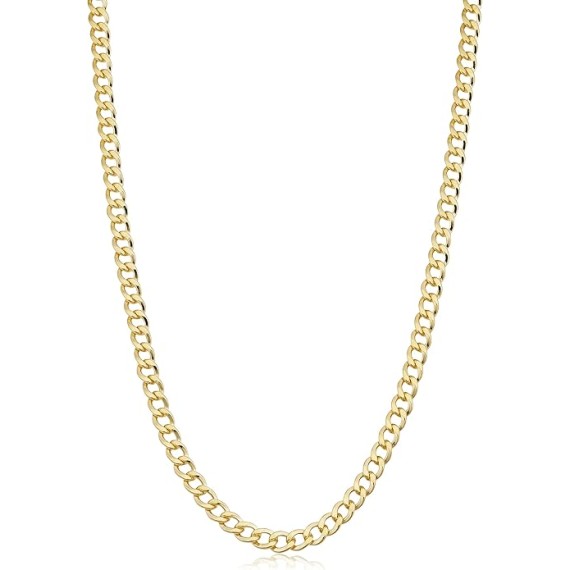 Solid 14k Yellow Gold Filled Miami Cuban Curb Chain Necklace for Men and Women (3.2 mm, 4 mm, 5 mm, 6 mm, 7.4 mm or 9 mm)