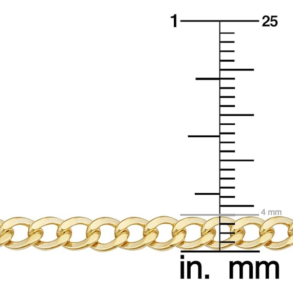 Solid 14k Yellow Gold Filled Miami Cuban Curb Chain Necklace for Men and Women (3.2 mm, 4 mm, 5 mm, 6 mm, 7.4 mm or 9 mm)