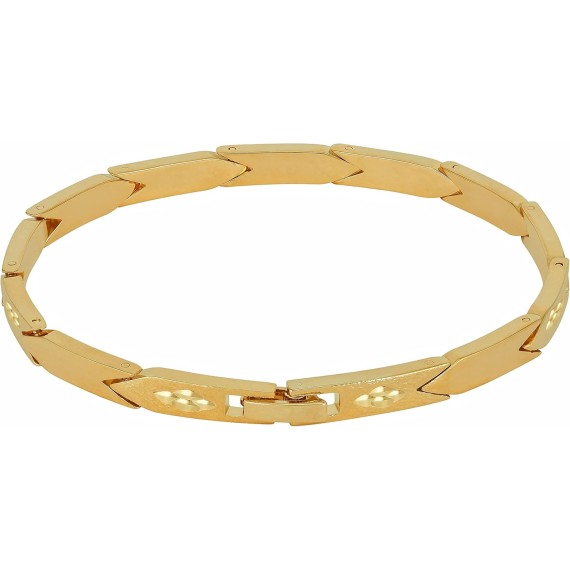 Polished Arrow Bar Link Bracelets for Women and Men 24k Gold Plated