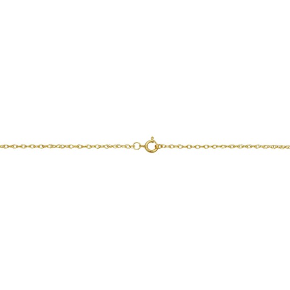 Real 14k Yellow Gold Rope Chain Pendant Necklace for Women (0.7 mm, 0.9 mm, 1 mm, 1.3 mm, or 1.5 mm)