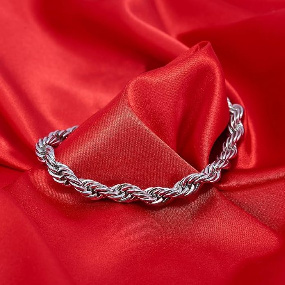 9mm Rope Chain Necklace 24k Real Gold Plated for Women and Men