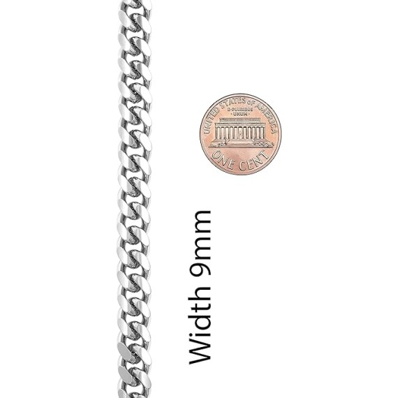 9mm Miami Curb Cuban Link Chain Necklace 24k Gold Plated