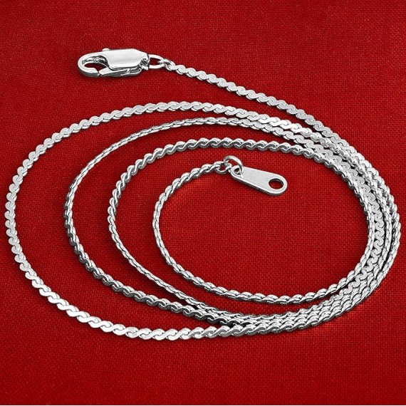 1.4mm Serpentine Chain Necklace for Women & Men 24k Gold Plated
