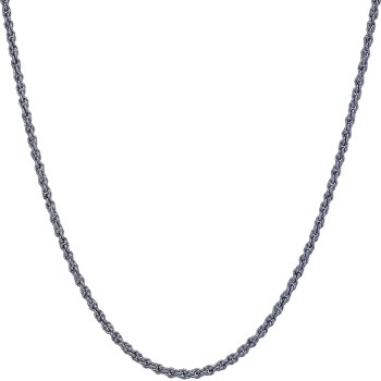 1mm Rope Chain for Men & Women Diamond Cut 14 to 30 Inch | Black | Gunmetal | Stainless Steel