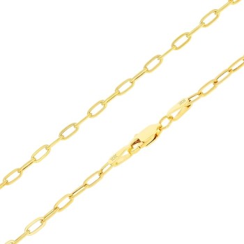 10K Real Yellow Gold Paperclip Chain Elongated Cable Link Necklace 16"-24" (2mm-7mm) Italian Jewelry for Men & Women