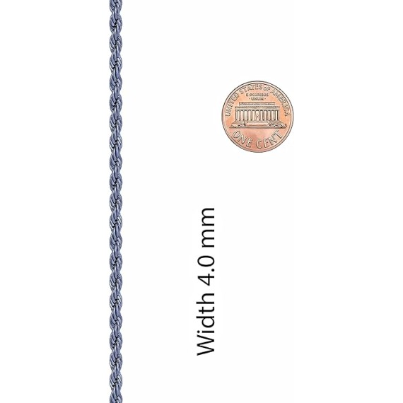 4mm Twisted Rope Chain Necklace for Men & Women Stainless Steel | Black | Gunmetal | Diamond Cut 16 to 36 Inches