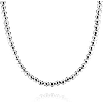 925 Sterling Silver 6MM Handmade Bead Ball Strand Chain Necklace For Women - Made in Italy Comes With a Gift Box