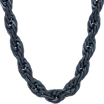 9mm Rope Chain Necklace 24k Real Gold Plated for Women and Men
