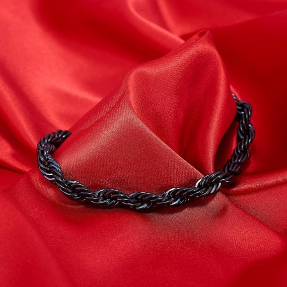 9mm Rope Chain Necklace 24k Real Gold Plated for Women and Men
