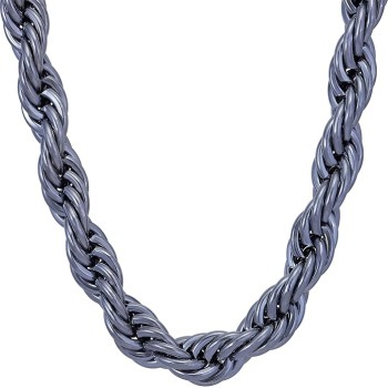 9mm Rope Chain Necklace 24k Real Gold Plated for Women and Men