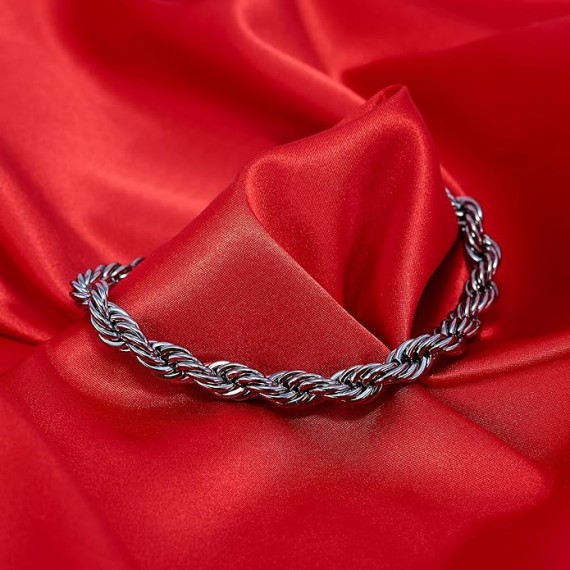 9mm Rope Chain Necklace 24k Real Gold Plated for Women and Men
