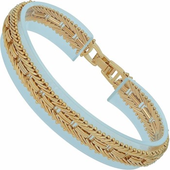 9.5mm Designer Mesh Ladies Bracelet 24k Gold Plated for Women